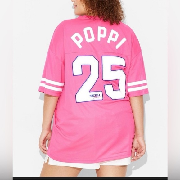 Adult Poppi Football Pink Graphic Jersey NWT women’s size - Picture 3 of 11